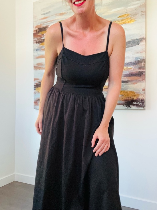 Reitmans Dresses & Skirts - REITMANS Black Smocked Bodice Corset Style Summer Midi Dress Size Medium